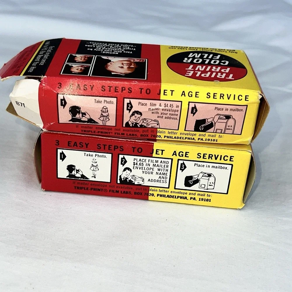 Lot of 2 Triple Print 126 Color Film 12 Exposures Expired 1973-74 Unused NOS